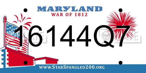 16144Q7 Maryland License Plate