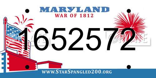 1652572 Maryland License Plate
