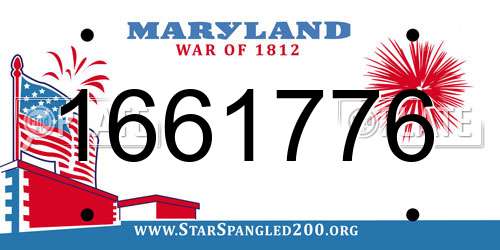 1661776 Maryland License Plate