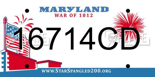 16714CD Maryland License Plate