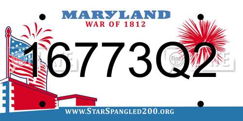 16773Q2 Maryland License Plate