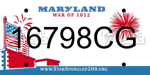 16798CG Maryland License Plate