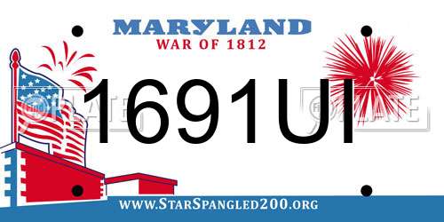 1691UI Maryland License Plate