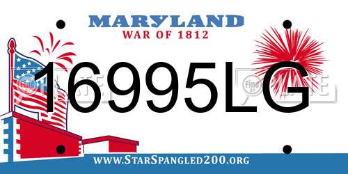 16995LG Maryland License Plate