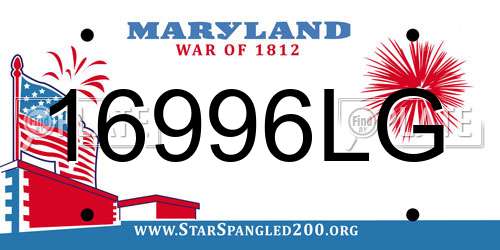 16996LG Maryland License Plate