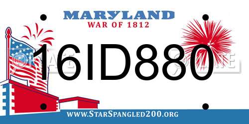 16ID880 Maryland License Plate