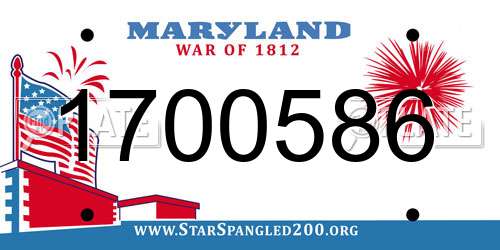 1700586 Maryland License Plate