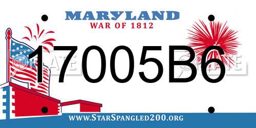 17005B6 Maryland License Plate