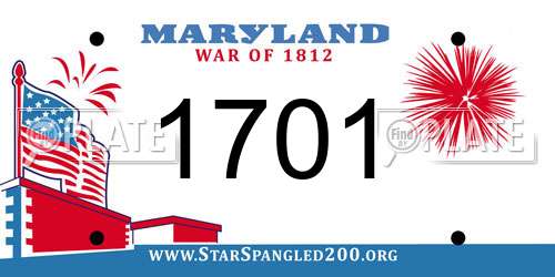 1701 Maryland License Plate