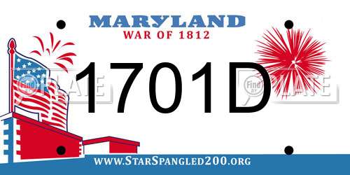 1701D Maryland License Plate