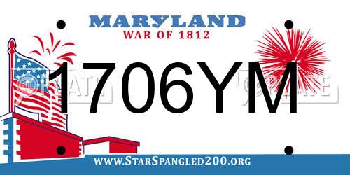 1706YM Maryland License Plate