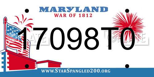 17098T0 Maryland License Plate