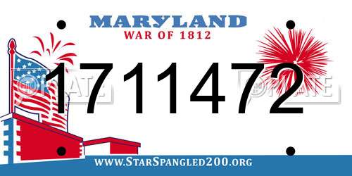 1711472 Maryland License Plate
