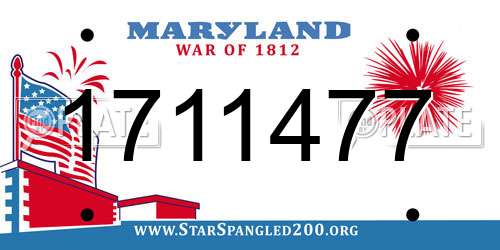 1711477 Maryland License Plate