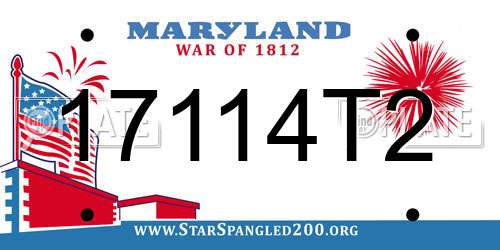 17114T2 Maryland License Plate