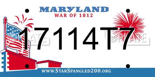 17114T7 Maryland License Plate