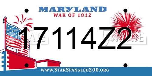 17114Z2 Maryland License Plate