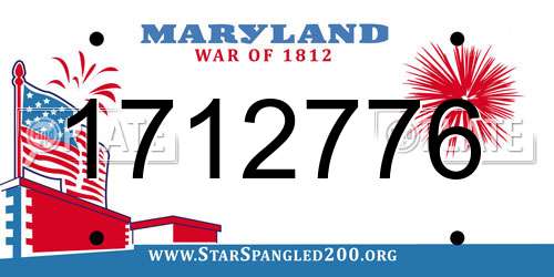 1712776 Maryland License Plate