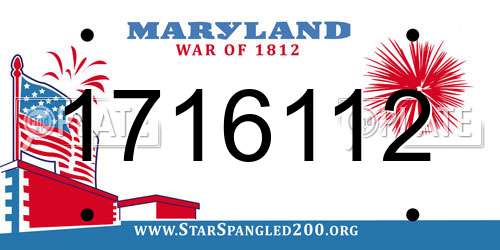 1716112 Maryland License Plate