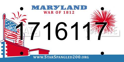 1716117 Maryland License Plate