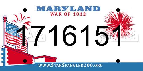 1716151 Maryland License Plate