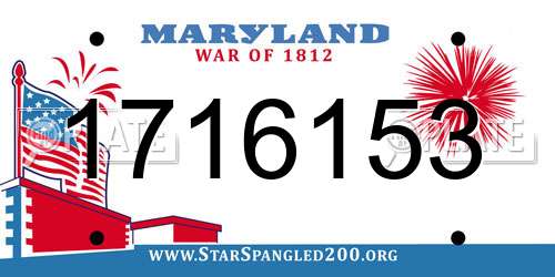 1716153 Maryland License Plate