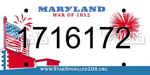 1716172 Maryland License Plate
