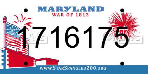 1716175 Maryland License Plate