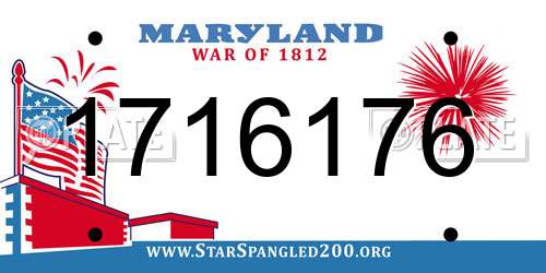 1716176 Maryland License Plate