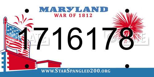 1716178 Maryland License Plate