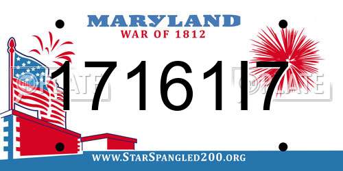 17161I7 Maryland License Plate