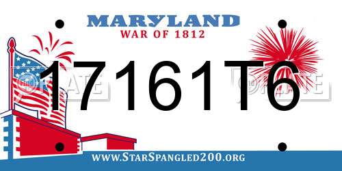 17161T6 Maryland License Plate