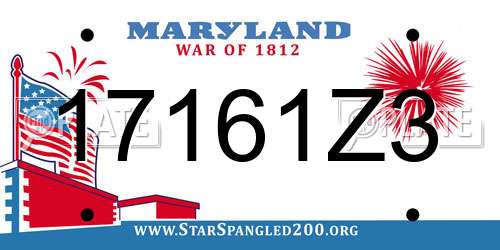 17161Z3 Maryland License Plate