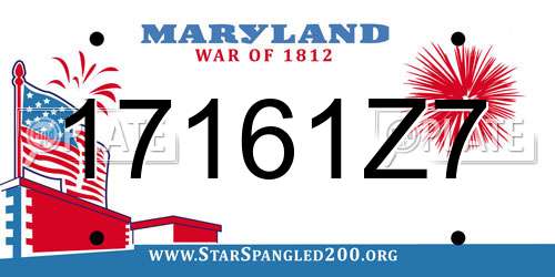 17161Z7 Maryland License Plate