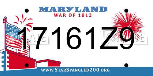 17161Z9 Maryland License Plate
