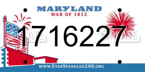 1716227 Maryland License Plate