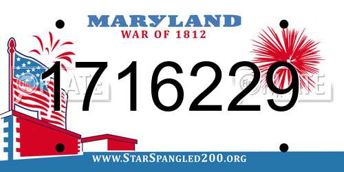 1716229 Maryland License Plate