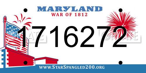 1716272 Maryland License Plate