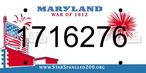 1716276 Maryland License Plate