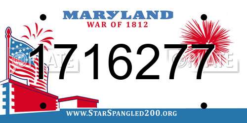 1716277 Maryland License Plate