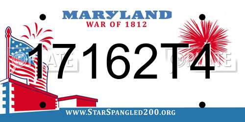 17162T4 Maryland License Plate