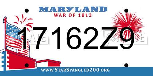17162Z9 Maryland License Plate