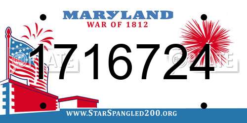 1716724 Maryland License Plate