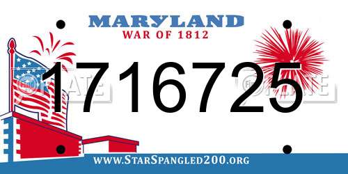1716725 Maryland License Plate