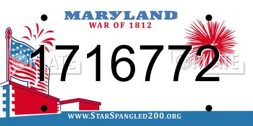 1716772 Maryland License Plate