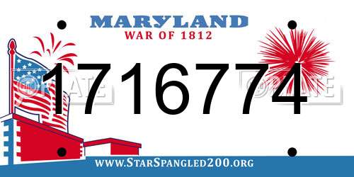 1716774 Maryland License Plate