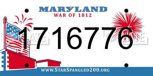 1716776 Maryland License Plate