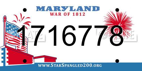 1716778 Maryland License Plate