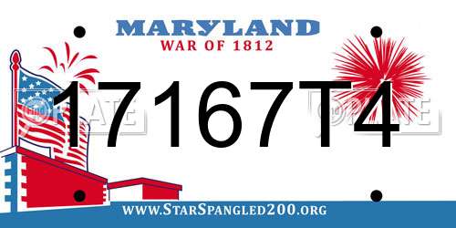 17167T4 Maryland License Plate