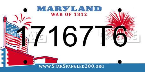 17167T6 Maryland License Plate